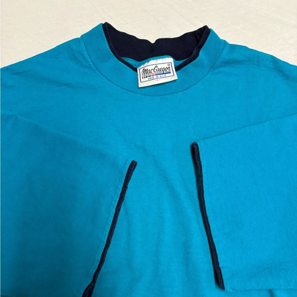 MacGregor Teal Long Sleeve Shirt - Vintage 100% Cotton - size Large